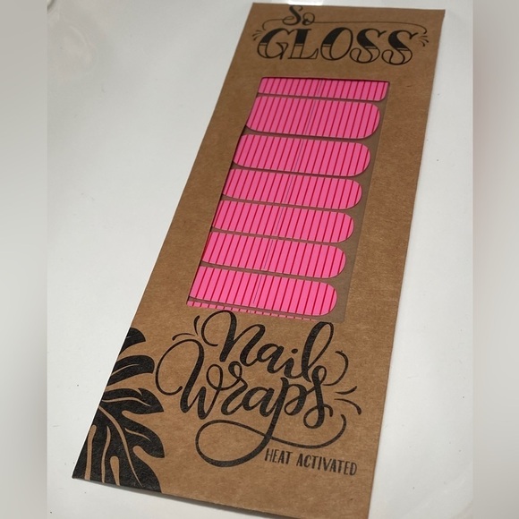 SO GLOSS Pink Stipe Nail Wraps Heat Activated Made in Buffalo NY 5 Star Reviews - Picture 8 of 9